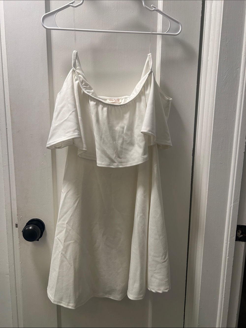 White Off-Shoulder Ruffle Dress